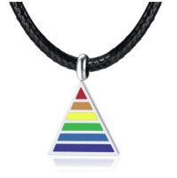 PRIDE-Halskette mit Regenbogen Dreieck-Anhänger I...