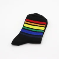 Regenbogen-Socken (Schwarz/Weiß mit Streifen)