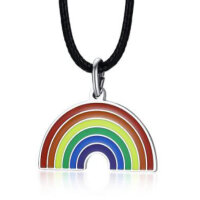 PRIDE-Halskette mit Regenbogen-Anhänger I silber