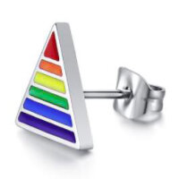 PRIDE Ohr-Stecker I Regenbogen-Dreieck I silber