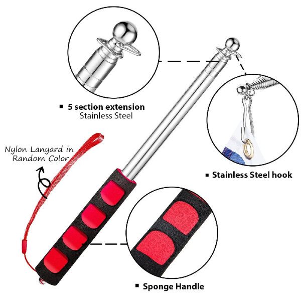 Ausfahrbarer Flaggenhalter I Doppelpack